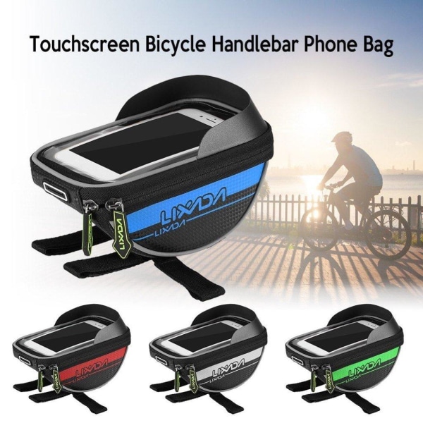 Lixada bicycle top tube touchscreen bag mount - Blue Line Blue
