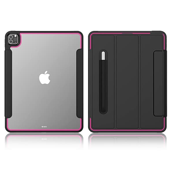 iPad Pro 12,9 tommer (2020) elegant trefoldig etui - Svart / Rose Black