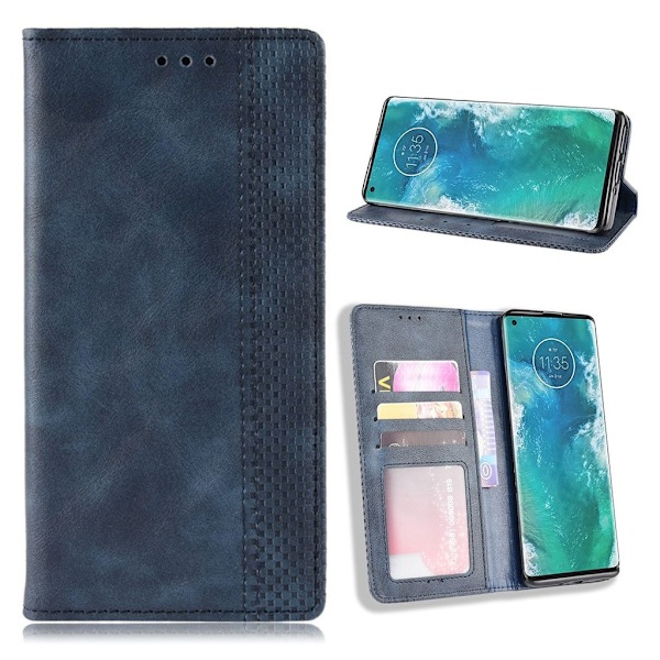 Bofink Vintage Motorola Edge Plus Etui - Blå Blue
