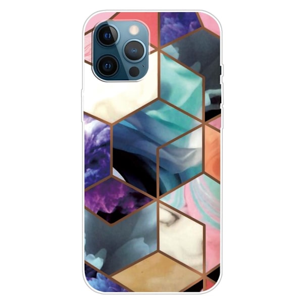 Marble iPhone 15 Plus Etui - Fargerik Terning Tile Multicolor