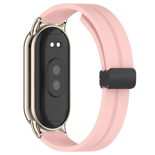 12 mm silikonklokkearmbånd med magnetisk sammenleggbar spenne - Rosa Pink