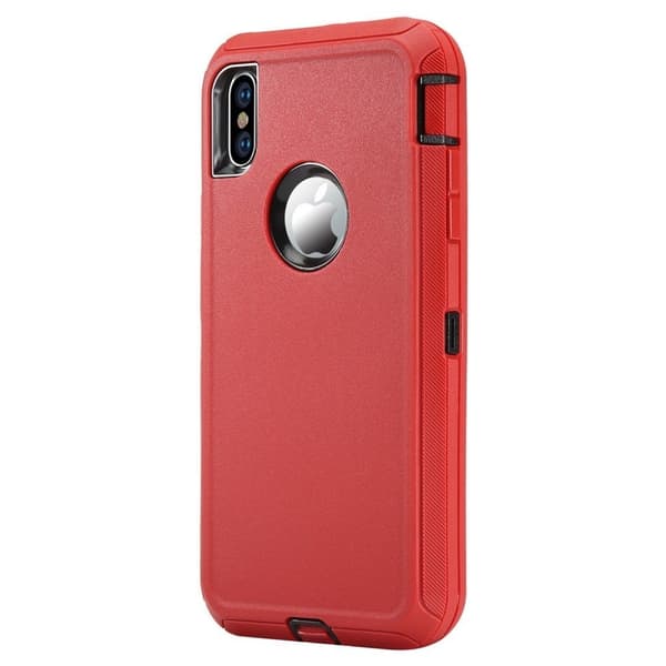 iPhone Xs Max stötsäkert hybridfodral - Röd / Svart multifärg
