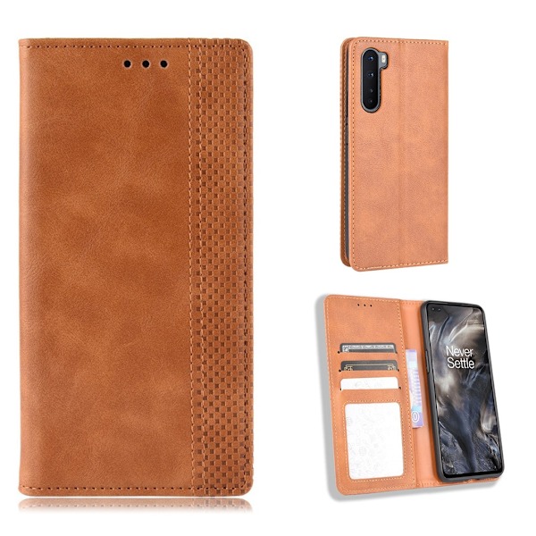 Bofink Vintage läder OnePlus Nord fodral - Brun Brun