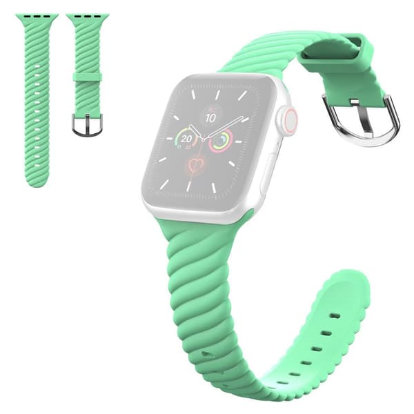 Apple Watch 42mm - 44mm cool twist style silikoni ranneke - Kellanvihreä Green