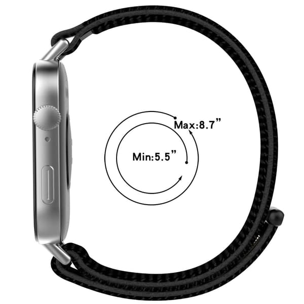 Huawei Watch Fit 3 hihna Magic Tape Nylon pehmeä kellonauha - Seashell Väri Silver grey