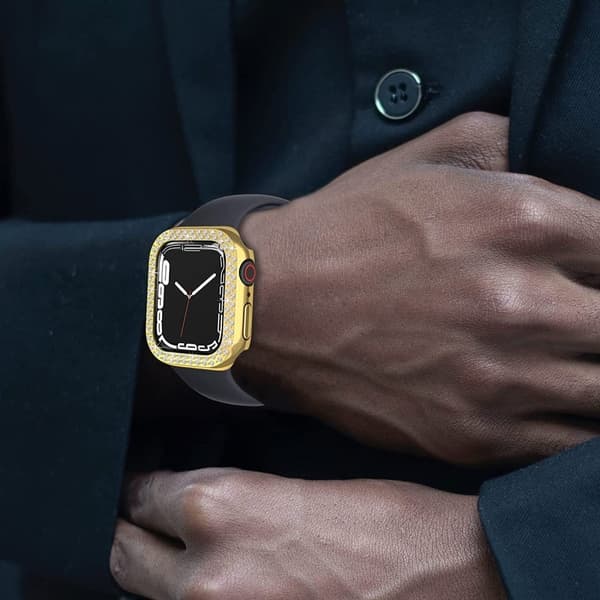 Apple Watch SE 2022 (44mm) strassdekorationsfodral - Guld Guld