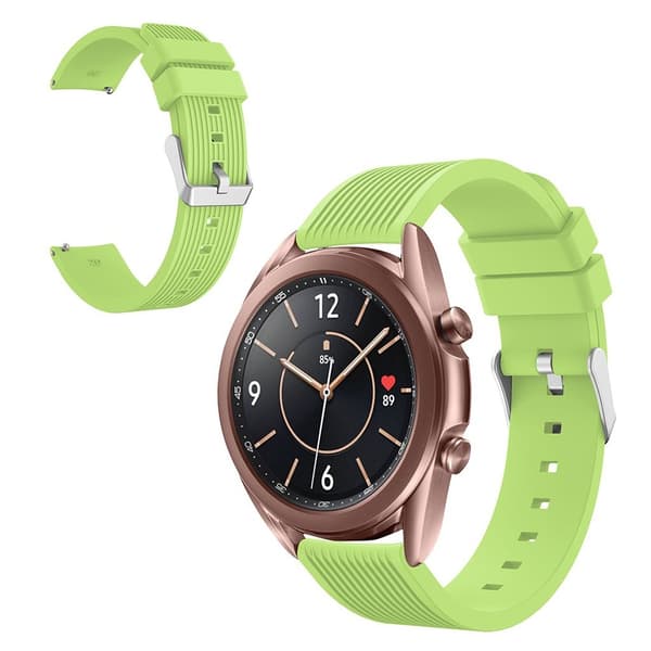 Samsung Galaxy Watch 3 (41mm) pinstriped silikon klockarmband - grön Grön