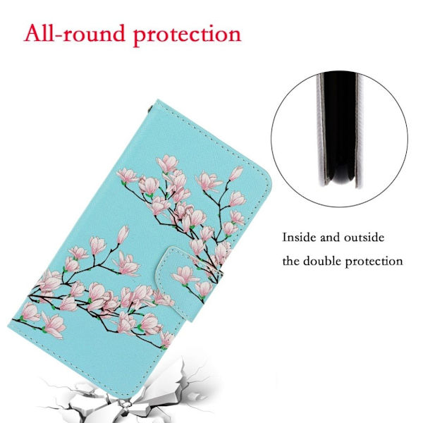 Wonderland Huawei P40 Lite E flip etui - Lyserøde Blomster Multicolor