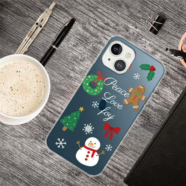 Julfodral till iPhone 13 Mini - Snögubbe multifärg