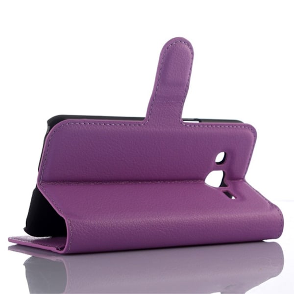 Samsung Galaxy J3 / J3 (2016) Litsi Pintainen Nahkakotelo - Violetti Purple