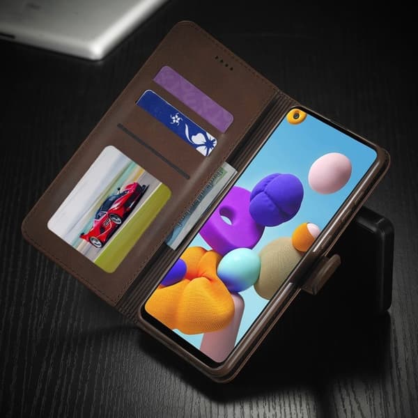 LC.Imeeke läder Samsung Galaxy A21s fodral - Brun Brun