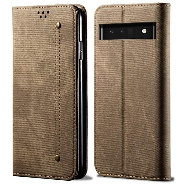 Jeans Google Pixel 6 Pro Läppäkotelo - Khaki Brown