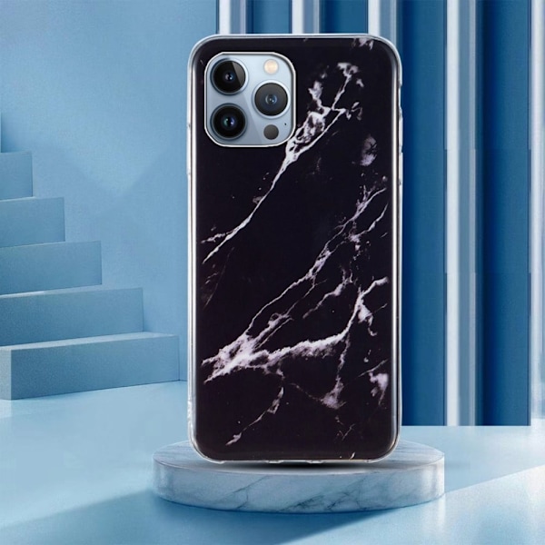 Marmormotiv iPhone 13 Pro Max skal - Svart Svart