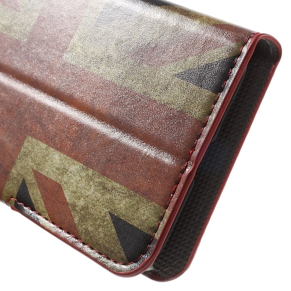 Moberg læderetui til Samsung Galaxy J1 (2016) - Gammeldags britisk flag Multicolor