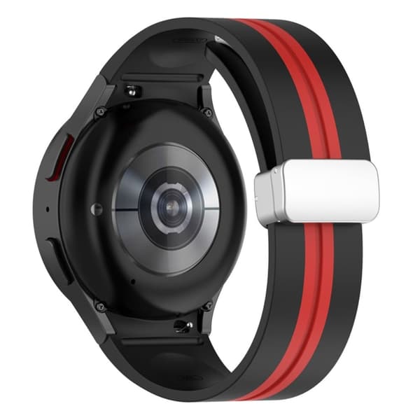 Samsung Galaxy Watch 5 Pro dobbeltfarvet silikoneurrem - Sort / Rød Red