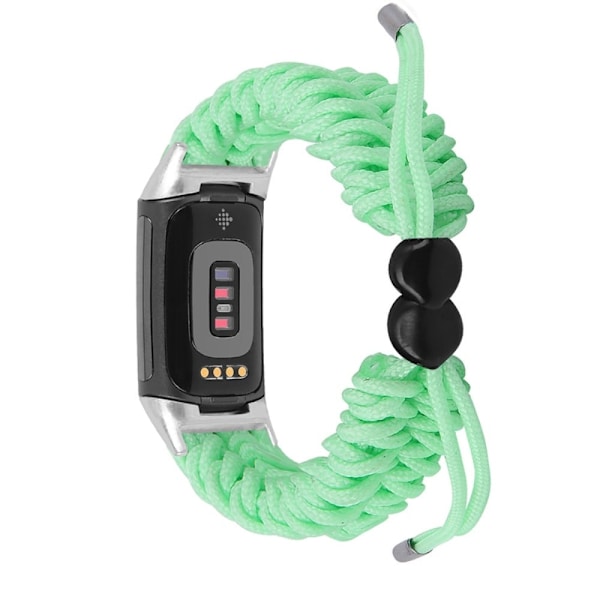 Fitbit Charge 5 elastinen nailon kellonhihna - Vaaleanvihreä Green