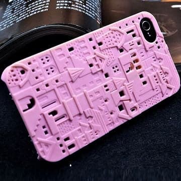 City 3D (Ultra lys Rosa) iPhone 4S-cover Pink