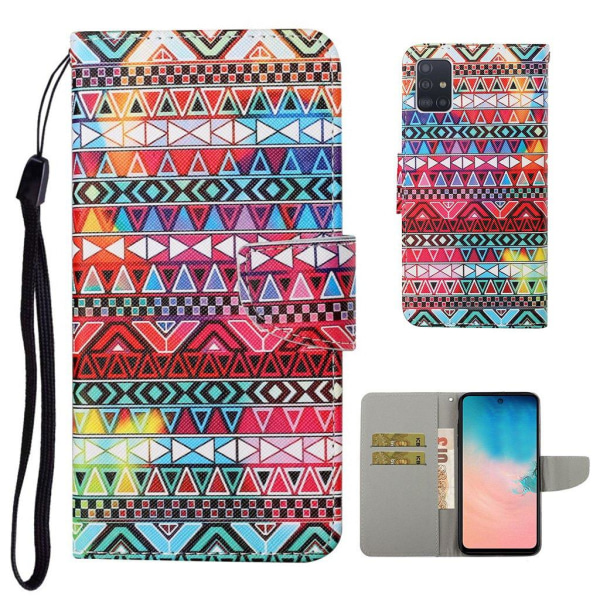 Wonderland Samsung Galaxy A51 flip kuoret - Geometria Kuvio Multicolor