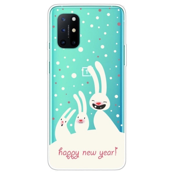 Christmas OnePlus 8T case - Cute Bunnies White