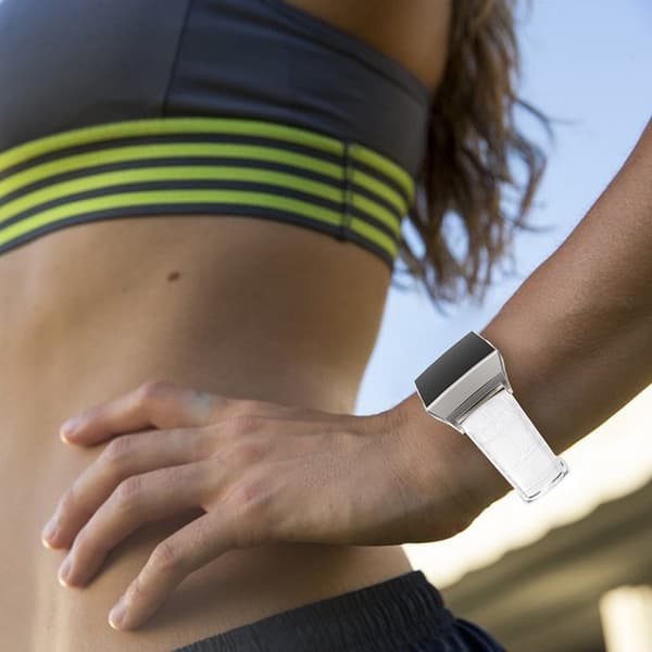 Fitbit Ionic Klokkereim laget av ekte lær - Hvit White