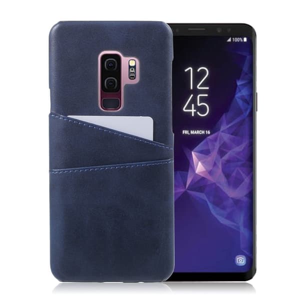 Samsung Galaxy S9 Plus Deksel laget av plastikk og kunstlær - Mørk blå Blue