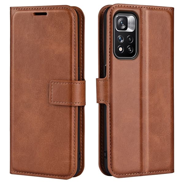Læretui med Lommebok til Xiaomi Redmi Note 11 Pro 5G / 11 Pro Plus 5g - Lysebrun Brown
