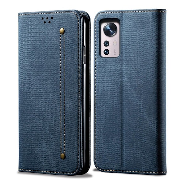 Jeans Xiaomi 12 Pro flip case - Sininen Blue