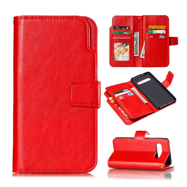Crazy Horse Samsung Galaxy S10 læder flip etui - Rød Red