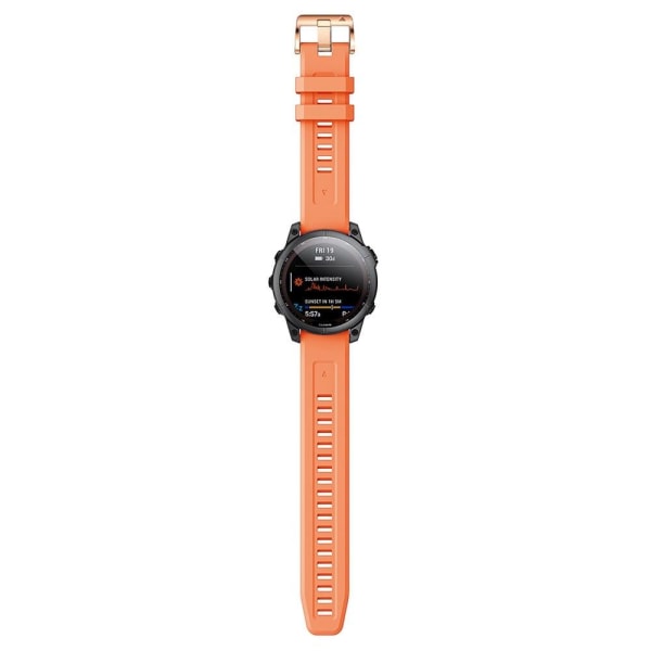 Silicone watch strap for Garmin Fenix 7S - Orange Orange