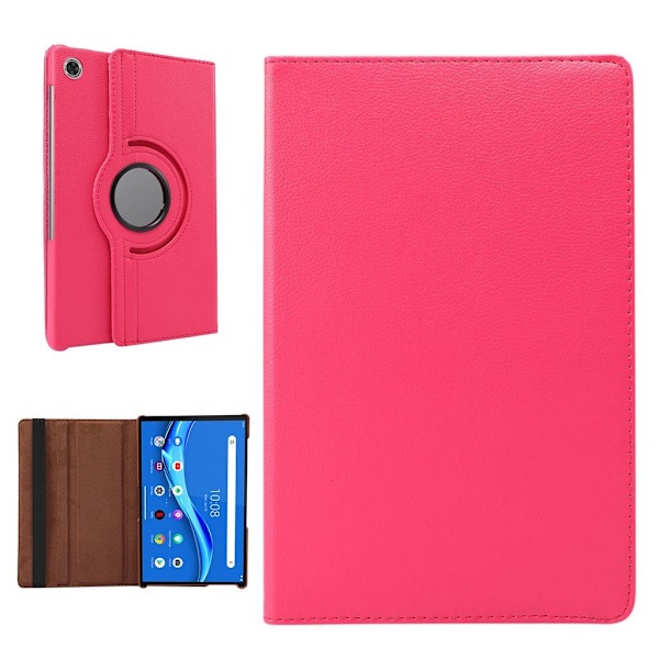 Lenovo Tab M10 FHD Plus 360 graders litchi-tekstur læderetui - Rose Pink