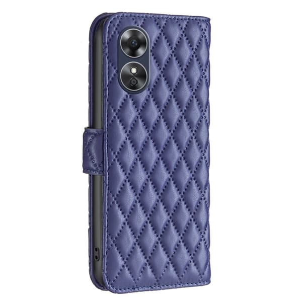 Rombemønster, matt flip-deksel for Oppo A17 - Blå Blue