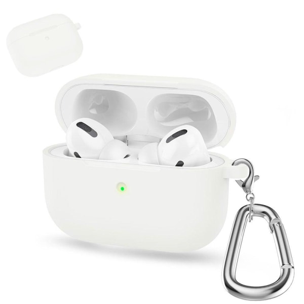 AirPods silicone case with carabiner - White White