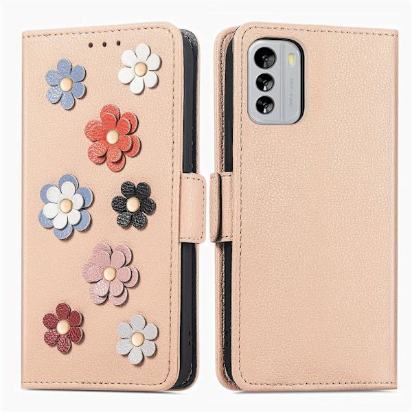 Glat og tyndt premium Nokia G60 læderetui - Khaki Brown