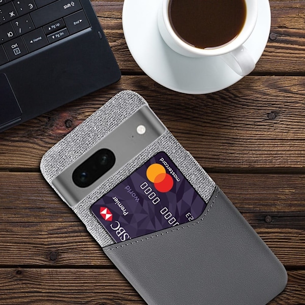 Bofink Google Pixel 7a Card Suojakuori - Harmaa Silver grey
