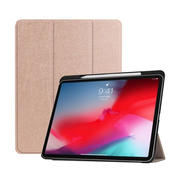 iPad Pro 11" (2018) tre-folds smart læder etui - Rødguld Pink
