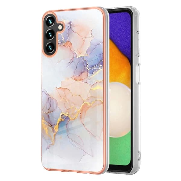 Marmormotiv Samsung Galaxy A14 skal - Milky Way Marmor Vit Vit