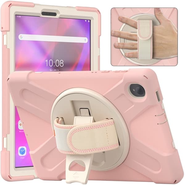 Lenovo Tab M10 FHD Plus 360 vridbart silikonfodral - Ros Rosa