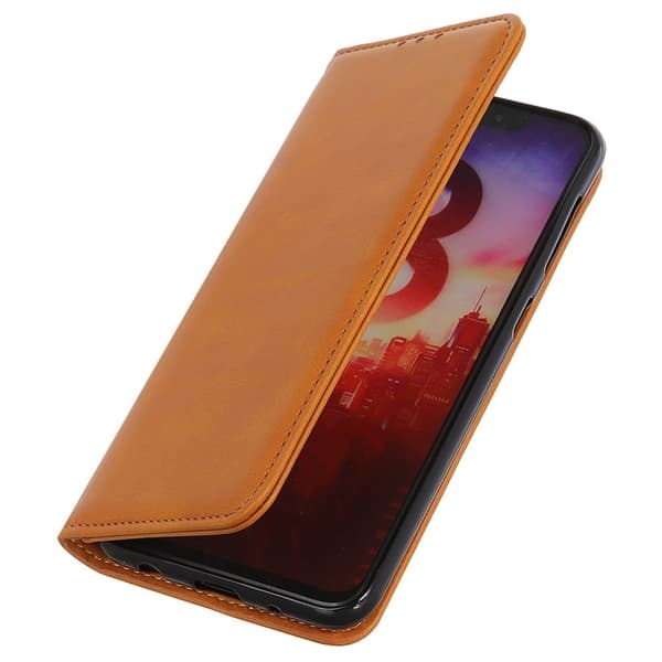 Flip Etui med Pung i Ekte Lær til Samsung Galaxy A03 Core - Brun Brown