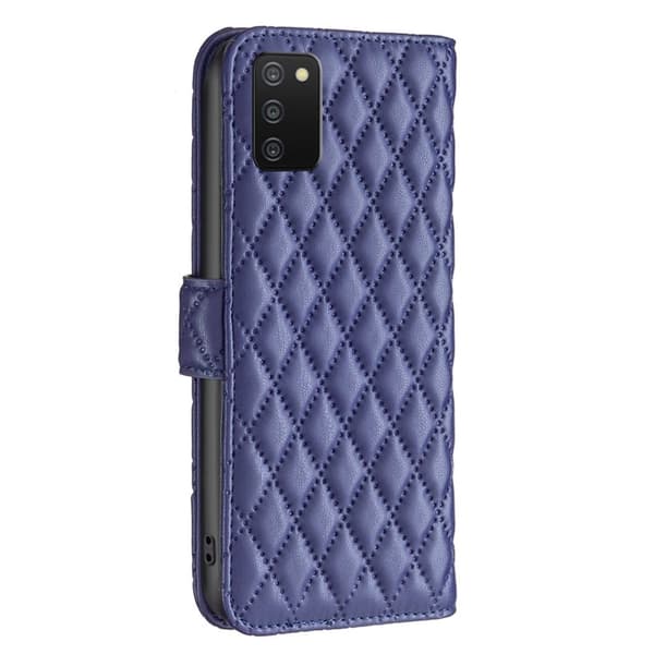 Matt Samsung Galaxy A03s / Samsung Galaxy A02s (166mm) fodral med rombmönster - Blå Blå