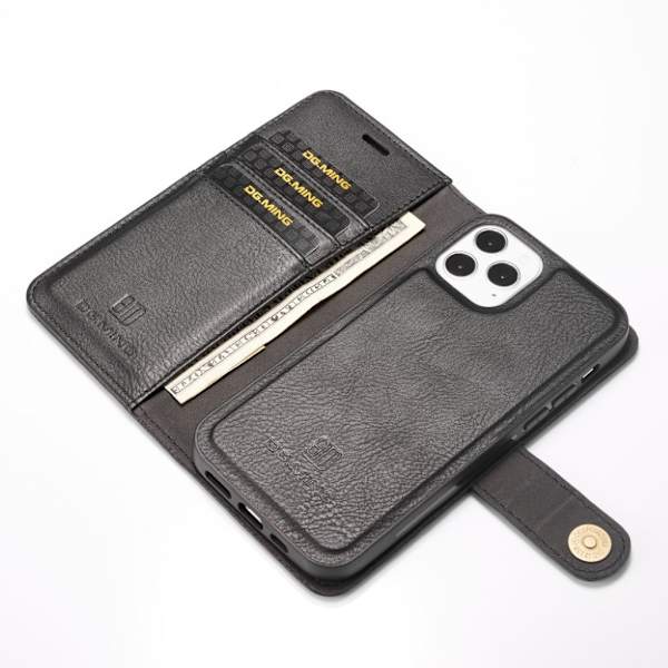DG.MING iPhone 12 Pro / iPhone 12 2-i-1 etui med pung - Sort Black