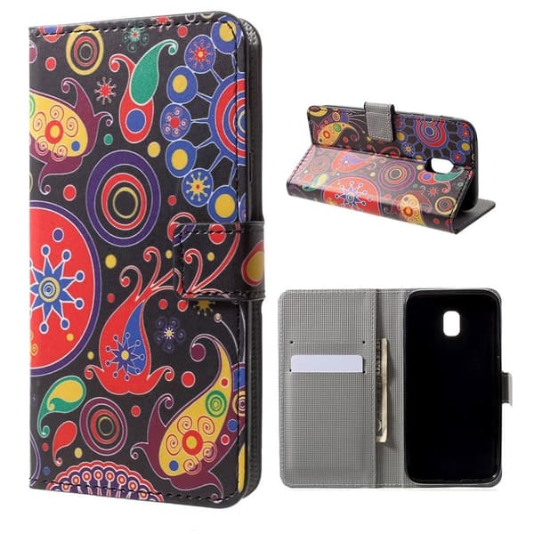 Samsung Galaxy J3 (2017) – Etui flere mønster/lås – Fargerike blomster Multicolor