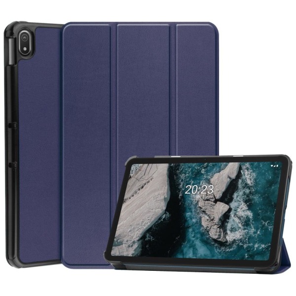 Nokia T20 tri-fold PU leather flip case - Dark Blue Blå