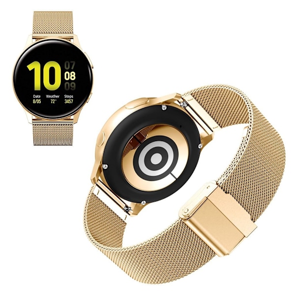 Samsung Galaxy Watch Active 2 - 40 mm urrem i rustfrit stål + klipsdesign - Guld Gold