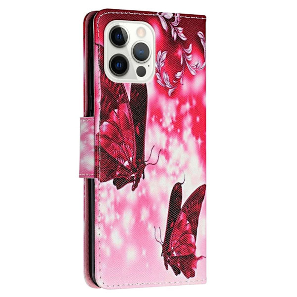 Wonderland iPhone 14 Pro Max Flippetui - To Sommerfugler Red