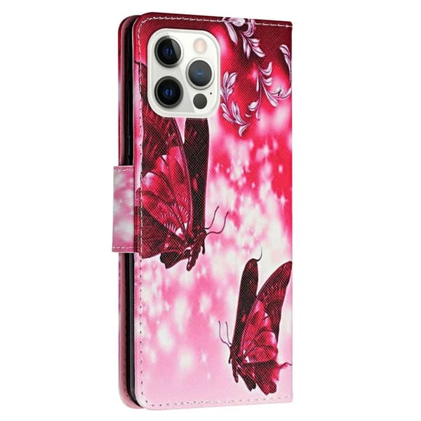 Wonderland iPhone 14 Pro Max Läppäkotelo - Two Butterflies Red