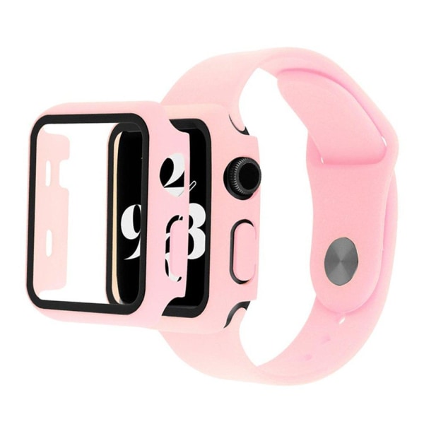 Apple Watch Series 6 / 5 40mm cover with tempered glass + watch band - Deep Pink Rosa