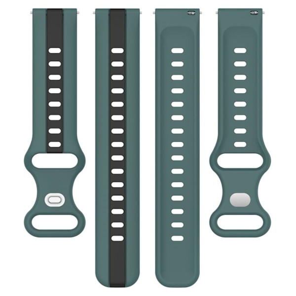 22mm Universal kaksivärinen silikoni ranneke - Oliivinvihreä / Musta Green
