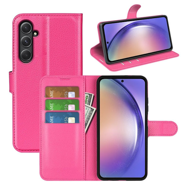 Klassisk Samsung Galaxy A55 flip etui - Rose Pink