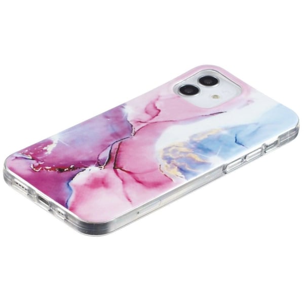 Marble design iPhone 12 & iPhone 12 Pro cover - Lyserød/Blå Multicolor