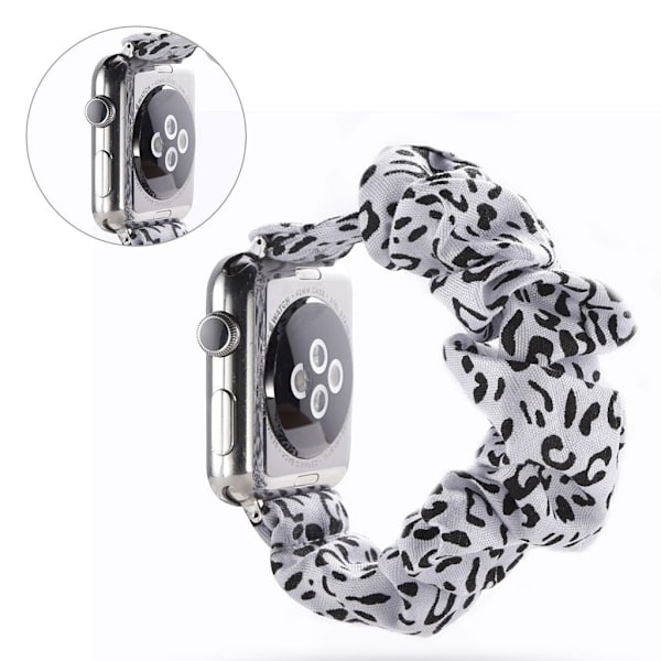 Apple Watch Series 5 44mm trasa mönster klockarmband - vit leopard Vit